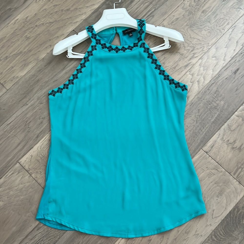 The Limited Embroidered Neck Detail Sleeveless Blouse